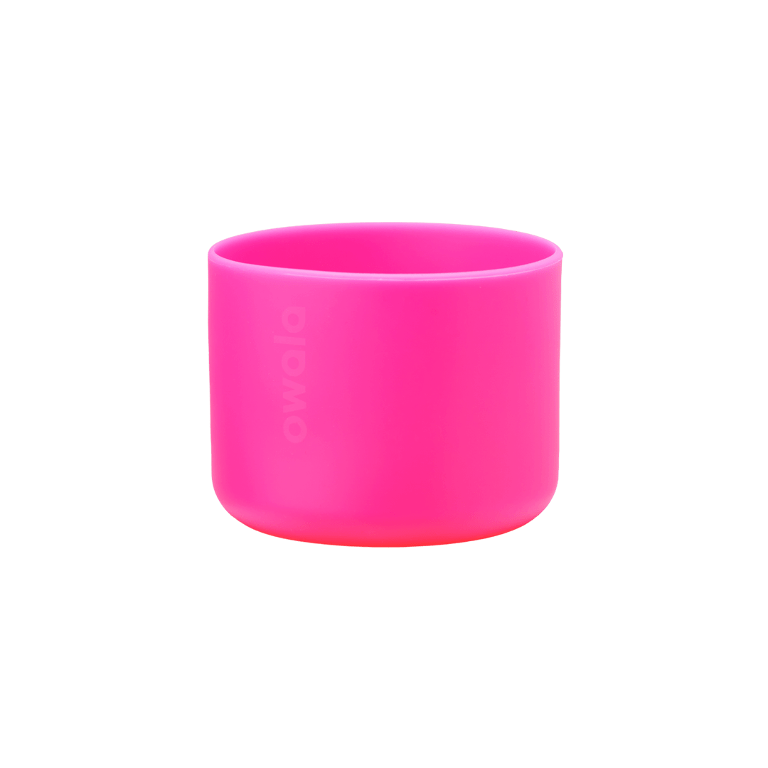 Bottle Boot 24oz in bright yellow silicone; small cylindrical form